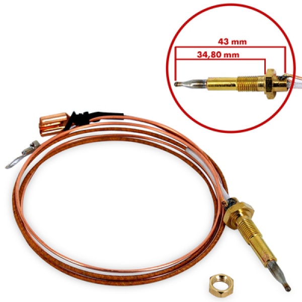 Termocoppia Di Sicurezza Per Piano Cottura Rex Electrolux - Sonda Universale 45 Cm - Foto 5