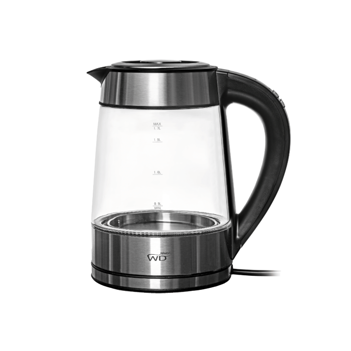 Bollitore Elettrico BRANDANI Techno - Acciaio Inox/Vetro Da 1.2 Litri, Made In Italy